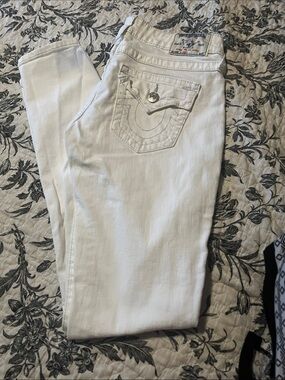 True Religion Women's Skinny Jeans in White Denim